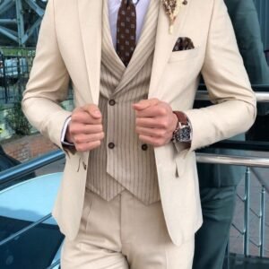 Conjunto formal beige para hombre